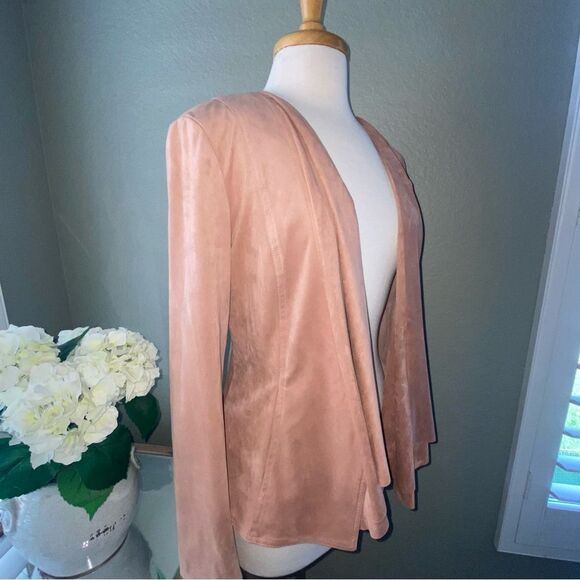 NWOT Anthropologie Hutch Draped Faux Suede Jacket Neutral Beige Large - Picture 13 of 16